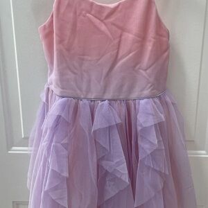 Cat and Jack Pink to Lavender Ombre Tulle Ruffle Dress